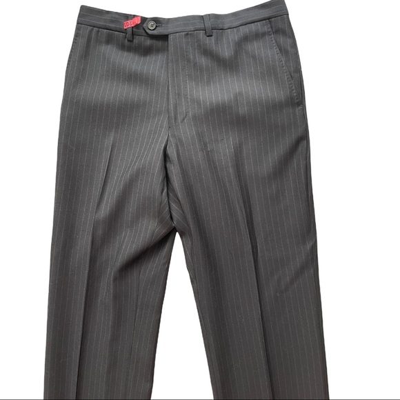 Valentino Black Wool Pinstriped Dress Pants - Picture 6 of 13